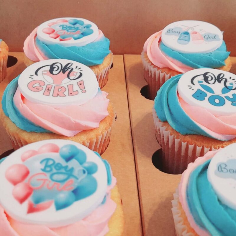 gender reveal cupcakes