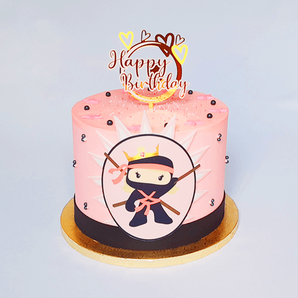 pink ninja birthday cake